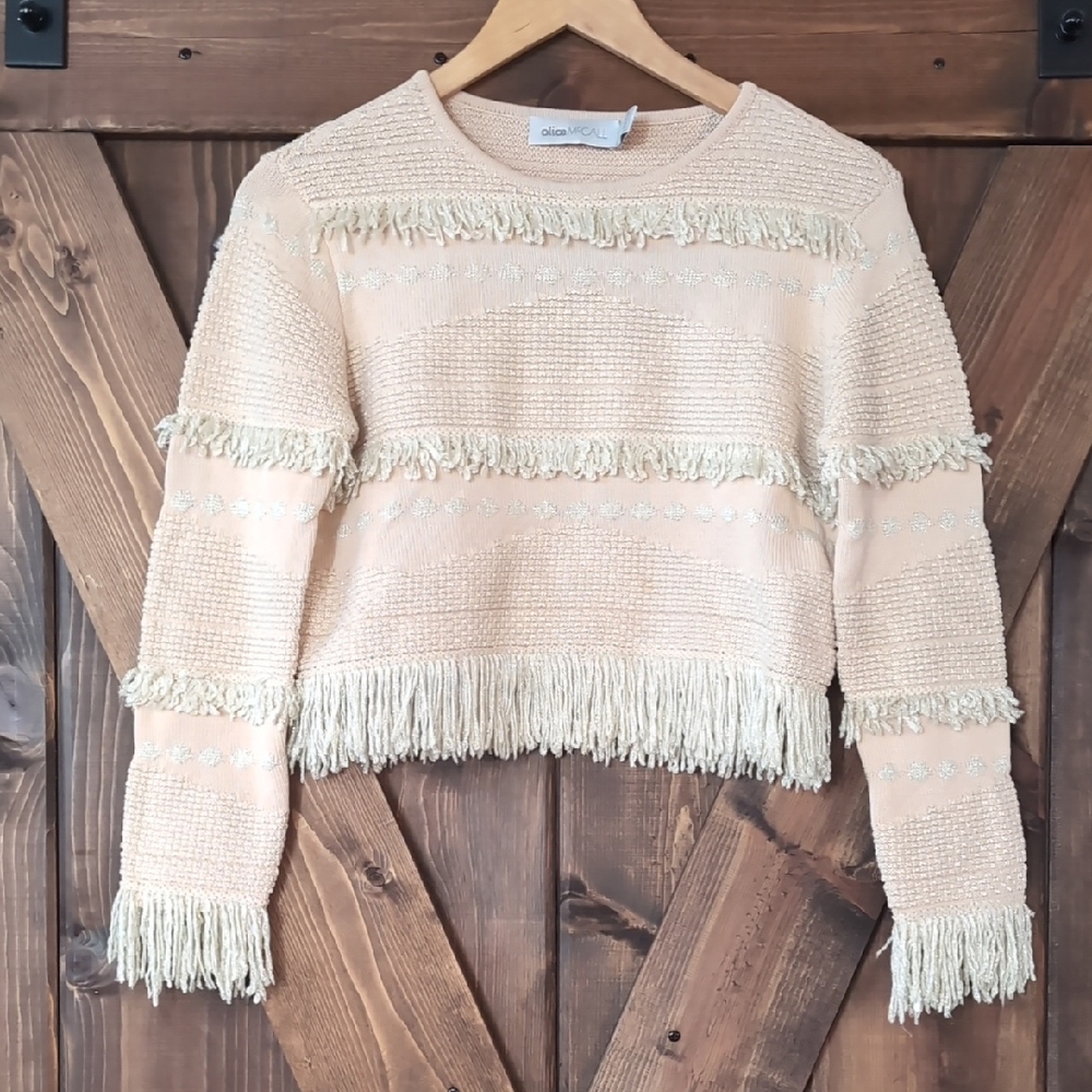 Alice McCall Beige Fringe Sweater